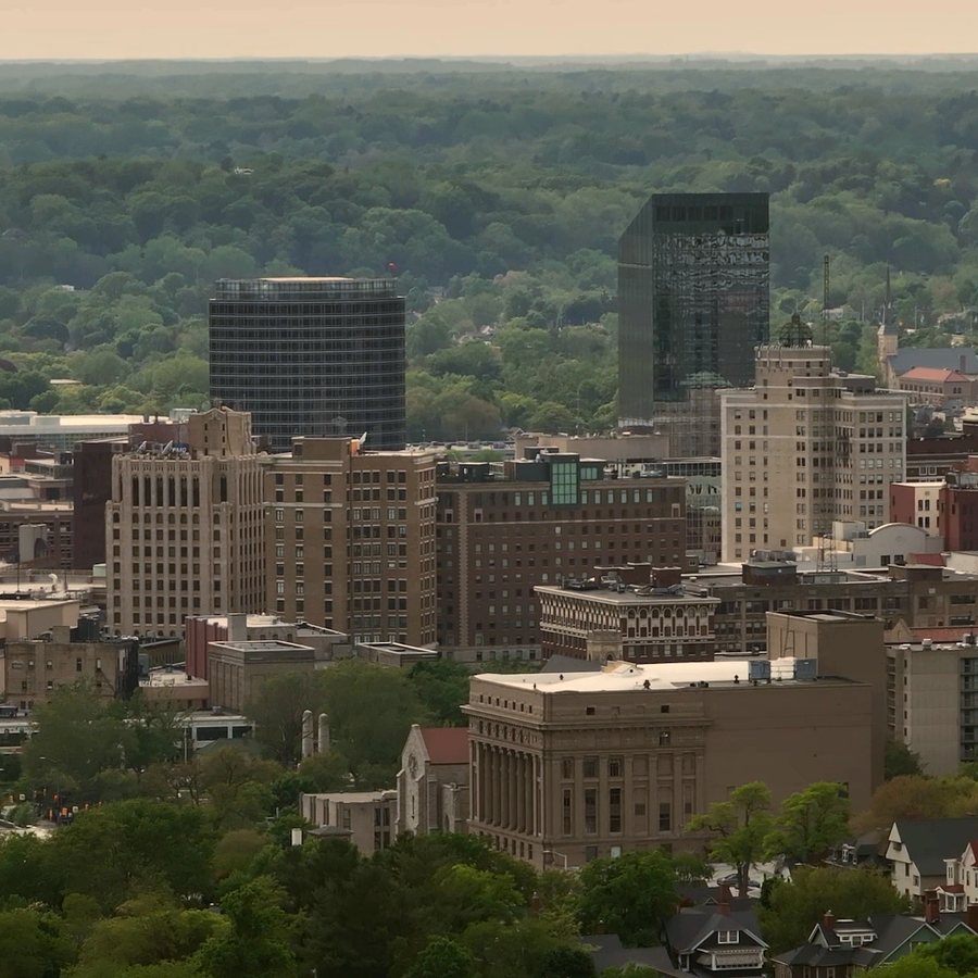 Downtown Grand Rapids skyline from above